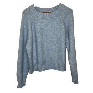 Women's XL French Connection Blue Polyester Crewneck Ribbed Sweater Pullover